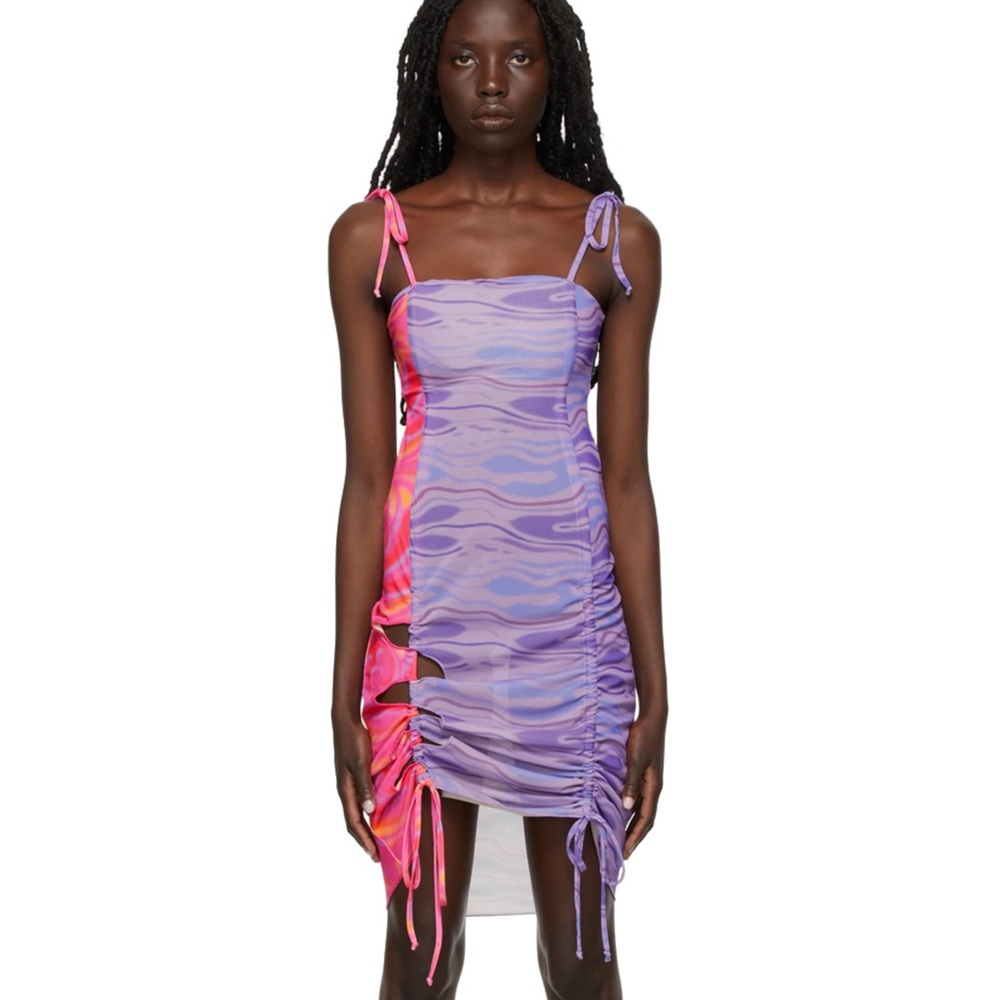 AVAVAV Multicolor Mini Cut-Out Cocktail Dress - Pink & Purple - XS - NWT